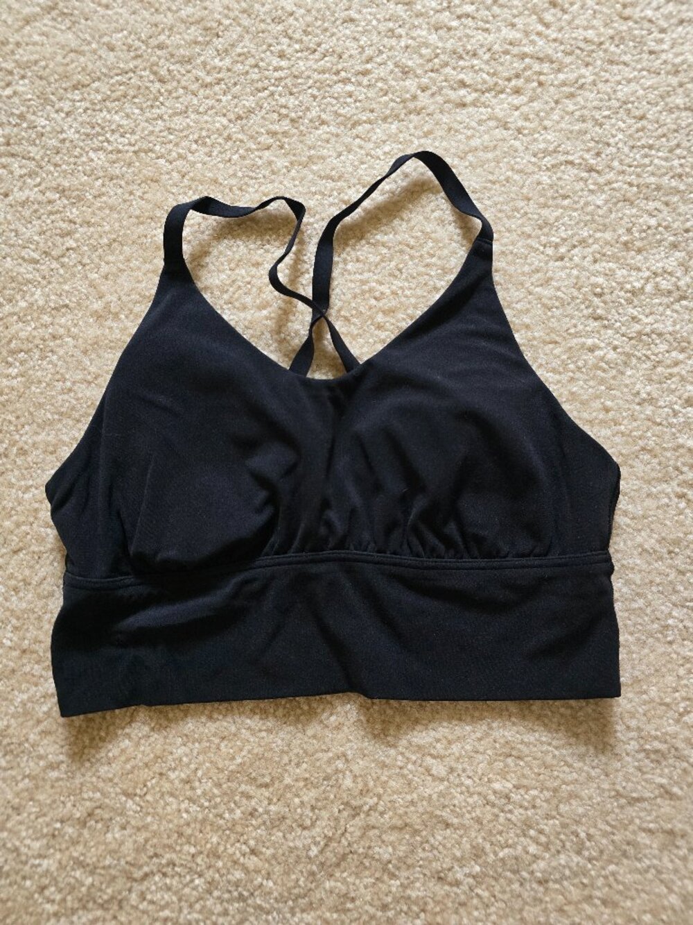Aerie black Offline Sports Bra with Criss Cross Back